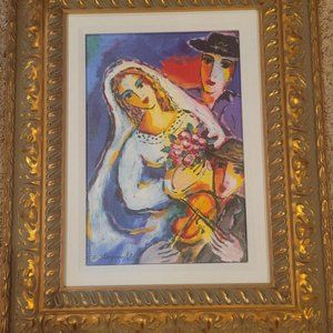 ZAMY STEYNOVITZ Bridal Songs Canvas Seriolithograph Signed Numbered FRAMED 334